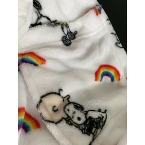 Peanuts Snoopy Hooded Robe Sz S/M Rainbow Super Soft Belt Woodstock Pride NWT - Picture 6 of 11